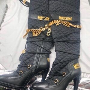 Moschino Over Knee Chain Boots